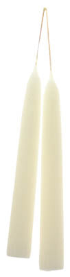 7" Antique White Taper Pair